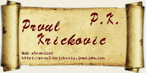Prvul Kričković vizit kartica